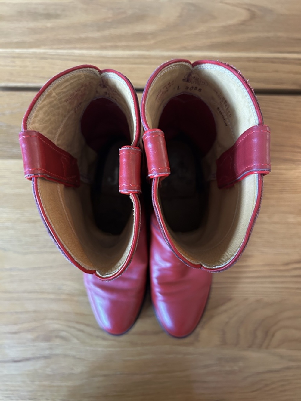 JUSTIN Red Kipskin Roper Boots - Picture 2 of 3